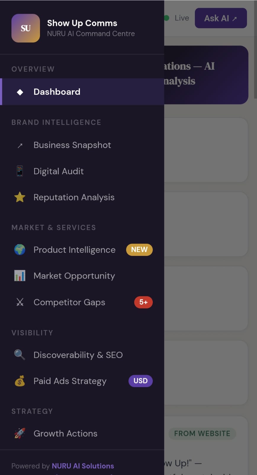 Show Up Media Dashboard